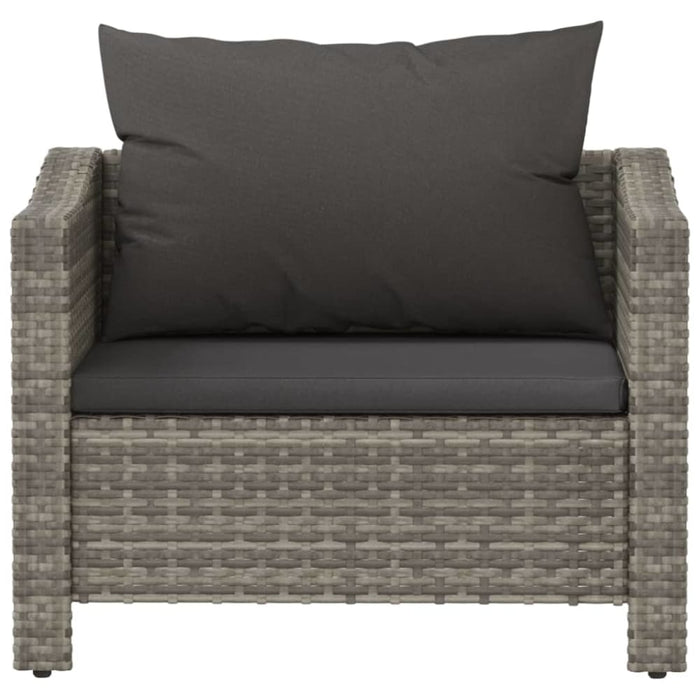 Garden Armchair with Cushion Grey Poly Rattan Tlxlkt