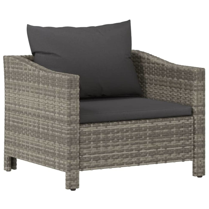 Garden Armchair with Cushion Grey Poly Rattan Tlxlkt