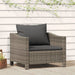 Garden Armchair with Cushion Grey Poly Rattan Tlxlkt