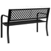 Garden Bench 119 Cm Black Steel Abbxnxn