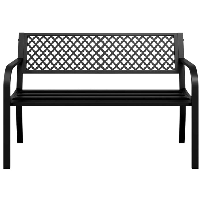 Garden Bench 119 Cm Black Steel Abbxnxn