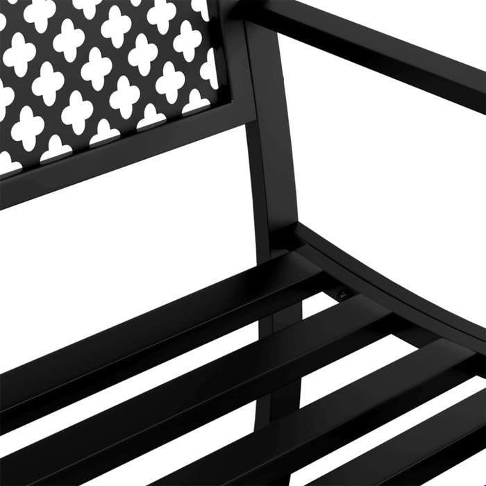 Garden Bench 119 Cm Black Steel Abbxnxn