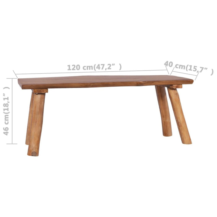 Garden Bench 120 Cm Solid Teak Wood Xnnnoi