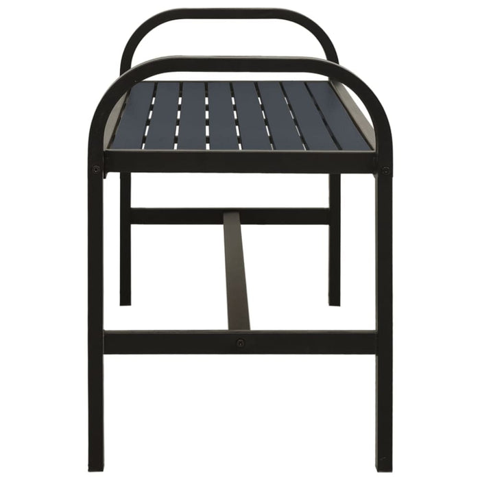 Garden Bench 124.5 Cm Steel and Wpc Black Toioti