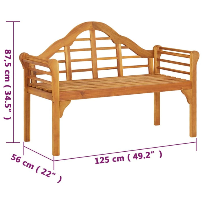 Garden Bench 125 Cm Solid Wood Acacia Tonppb