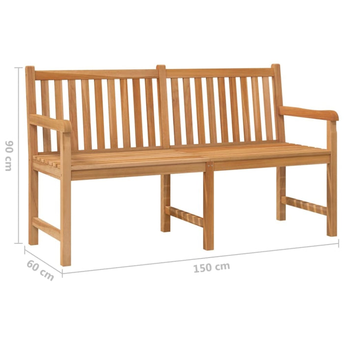 Garden Bench 150 Cm Solid Teak Wood Tollxt
