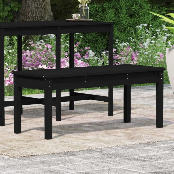 Garden Bench Black 109x44x45 Cm Solid Wood Pine Nxabbn