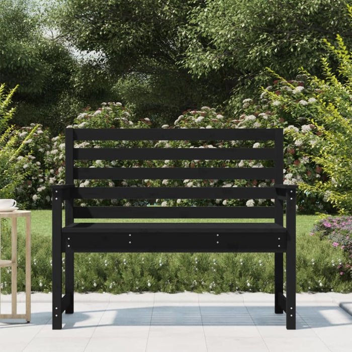 Garden Bench Black 109x48x91.5 Cm Solid Wood Pine Nxabla