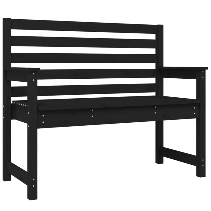 Garden Bench Black 109x48x91.5 Cm Solid Wood Pine Nxabla