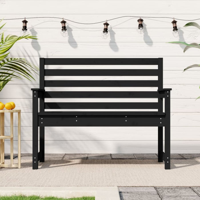 Garden Bench Black 109x48x91.5 Cm Solid Wood Pine Nxabla
