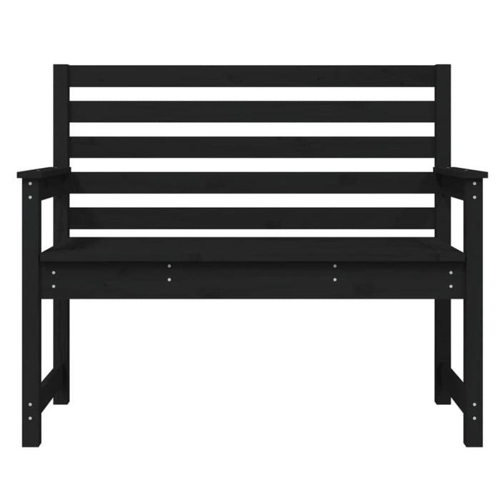 Garden Bench Black 109x48x91.5 Cm Solid Wood Pine Nxabla