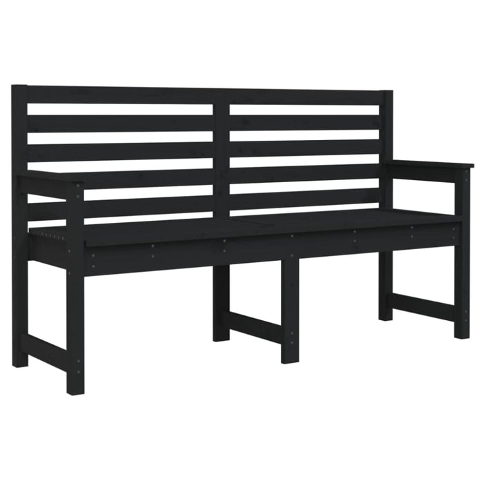 Garden Bench Black 159.5x48x91.5 Cm Solid Wood Pine Nxabio