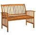 Garden Bench with Cushion 119 Cm Solid Acacia Wood Toxotx