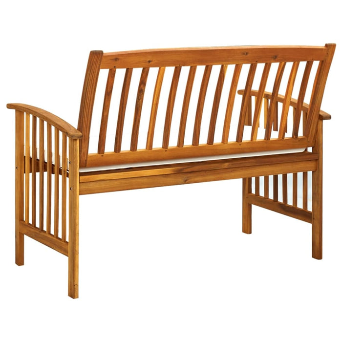Garden Bench with Cushion 119 Cm Solid Acacia Wood Toxotx