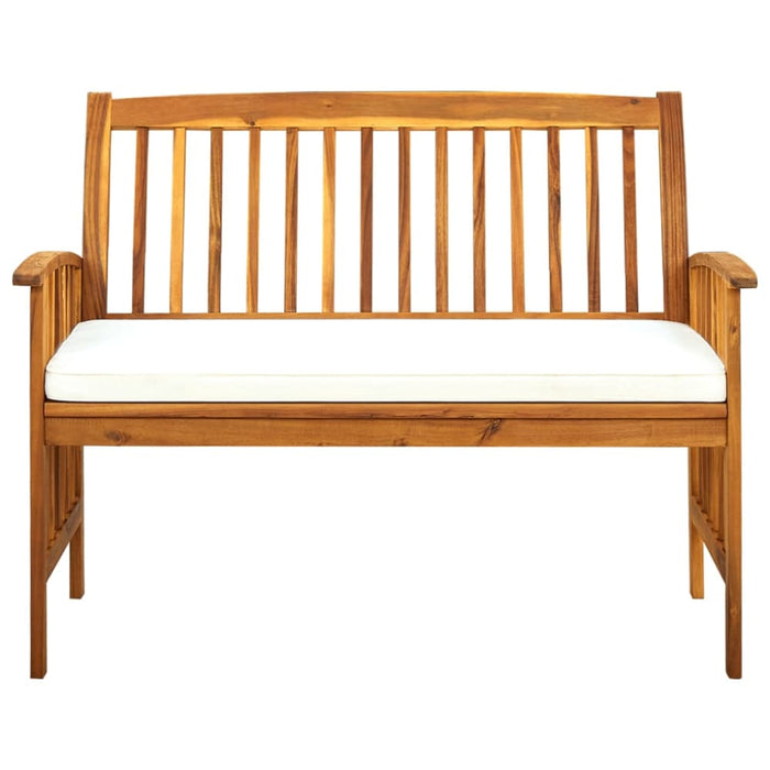 Garden Bench with Cushion 119 Cm Solid Acacia Wood Toxotx