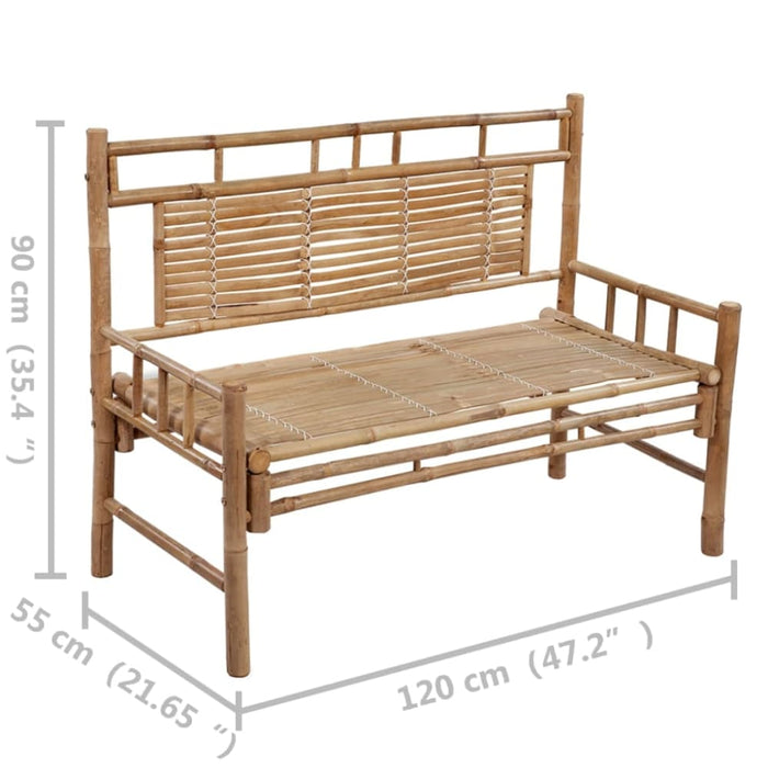 Garden Bench with Cushion 120 Cm Bamboo Tbltnnt
