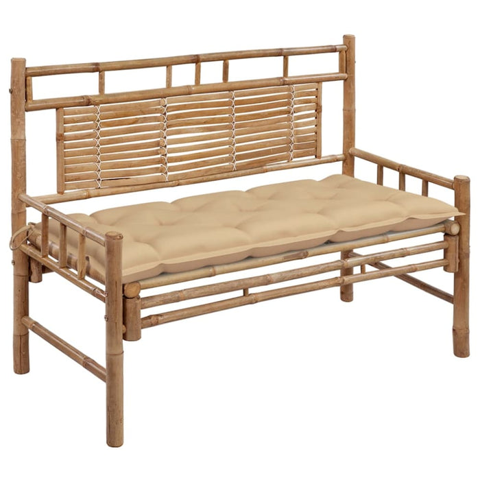 Garden Bench With Cushion 120 Cm Bamboo Tbltnka