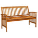 Garden Bench with Cushion 147 Cm Solid Acacia Wood Toxotp