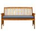 Garden Bench with Cushion 147 Cm Solid Acacia Wood Toxotp