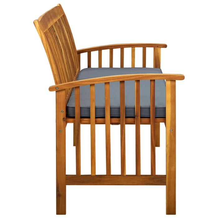 Garden Bench with Cushion 147 Cm Solid Acacia Wood Toxotp