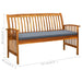 Garden Bench with Cushion 147 Cm Solid Acacia Wood Toxotp