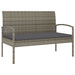 Garden Bench with Cushion Grey 105 Cm Poly Rattan Tlxoli