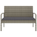 Garden Bench with Cushion Grey 105 Cm Poly Rattan Tlxoli