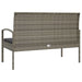 Garden Bench with Cushion Grey 105 Cm Poly Rattan Tlxoli