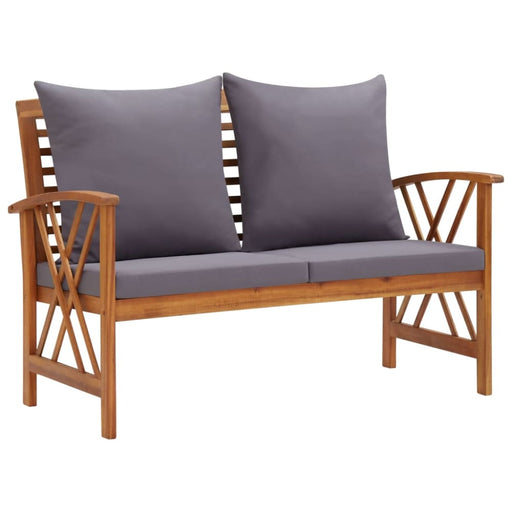 Garden Bench with Cushions 119 Cm Solid Acacia Wood Tobxio