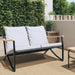 Garden Bench With Cushions 120 Cm Black Steel Abbktbl