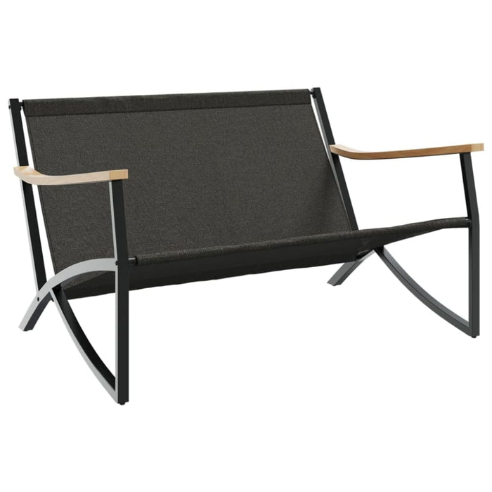 Garden Bench With Cushions 120 Cm Black Steel Abbktbl