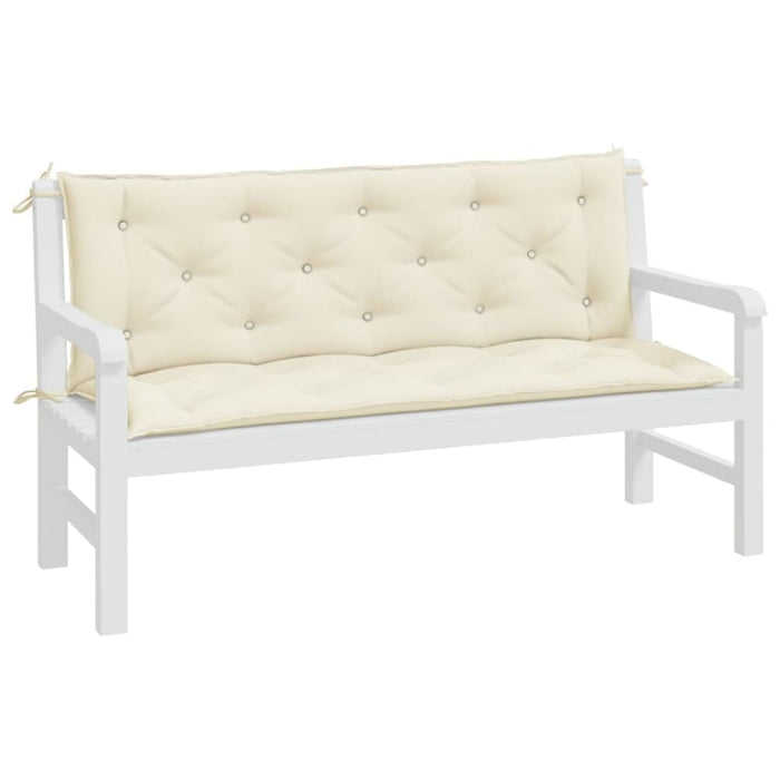 Garden Bench Cushions 2pcs Cream White 150x50x7cm Oxford