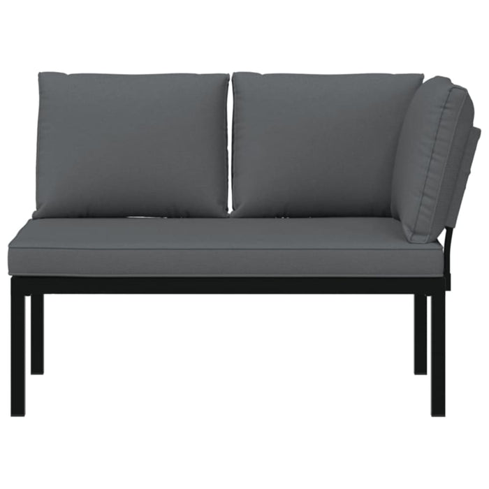 Garden Bench With Cushions Black Aluminium Abbnplk
