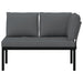Garden Bench With Cushions Black Aluminium Abbnplk