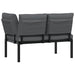 Garden Bench With Cushions Black Aluminium Abbnplk
