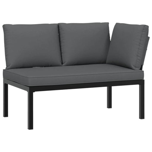 Garden Bench With Cushions Black Aluminium Abbnplk