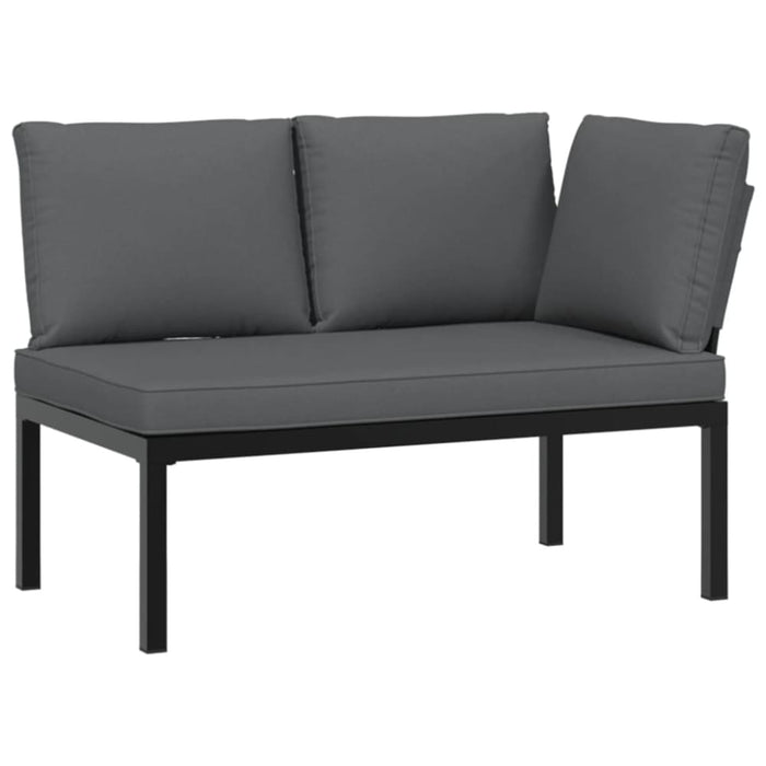 Garden Bench With Cushions Black Aluminium Abbnplk