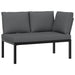 Garden Bench With Cushions Black Aluminium Abbnplk