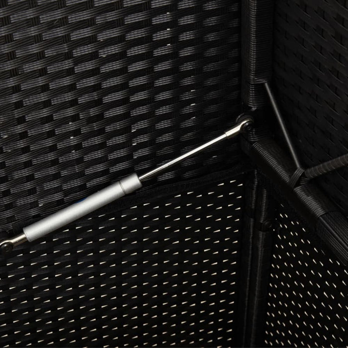 Garden Bench with Cushions Black Poly Rattan Tlpilo