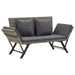 Garden Bench with Cushions Grey Poly Rattan Alxtx