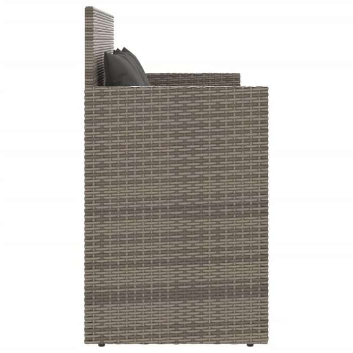 Garden Bench With Cushions Grey Poly Rattan Tlpilt