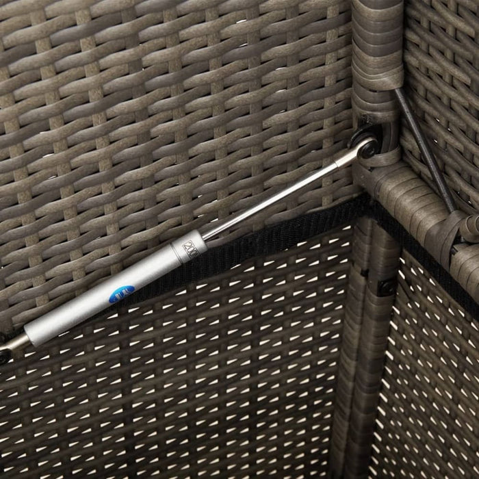 Garden Bench With Cushions Grey Poly Rattan Tlpilt