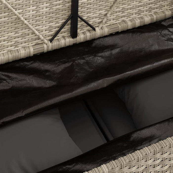 Garden Bench With Cushions Light Grey Poly Rattan Tlpiil