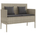 Garden Bench With Cushions Light Grey Poly Rattan Tlpiil