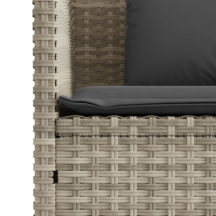 Garden Bench With Cushions Light Grey Poly Rattan Tlpiil