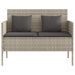 Garden Bench With Cushions Light Grey Poly Rattan Tlpiil