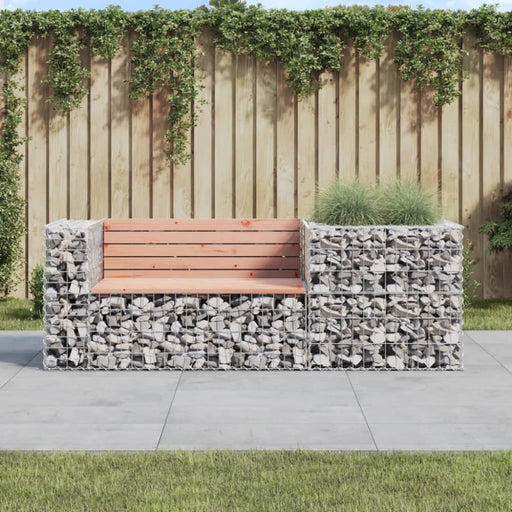 Garden Bench with Gabion Basket Solid Wood Douglas Toklxat