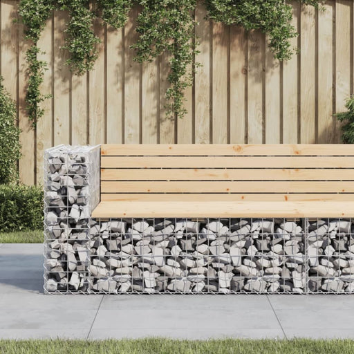 Garden Bench Gabion Design 122x71x65.5 Cm Solid Wood Pine