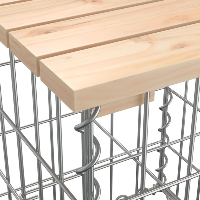 Garden Bench Gabion Design 143x71x65.5 Cm Solid Wood Pine