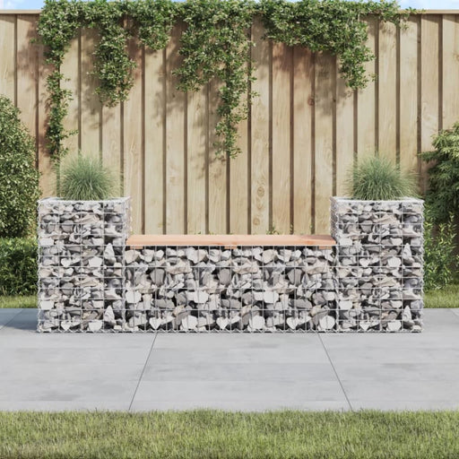 Garden Bench Gabion Design 183x41x60.5 Cm Solid Wood